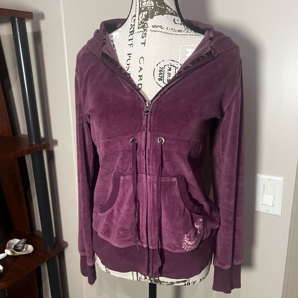 Tommy Hilfiger Plum zip up with embroidery